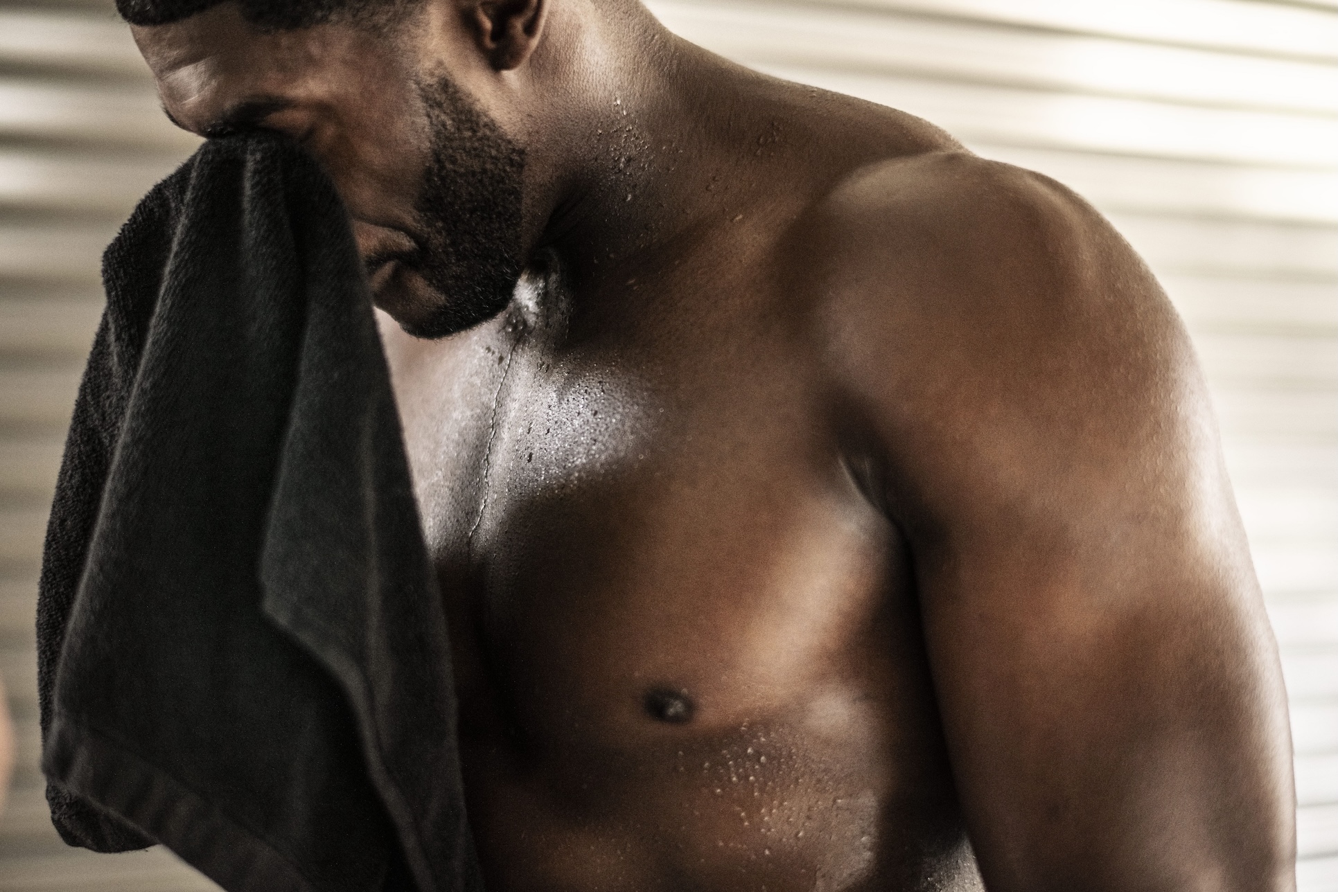 Athletic man frustrated with staying hard