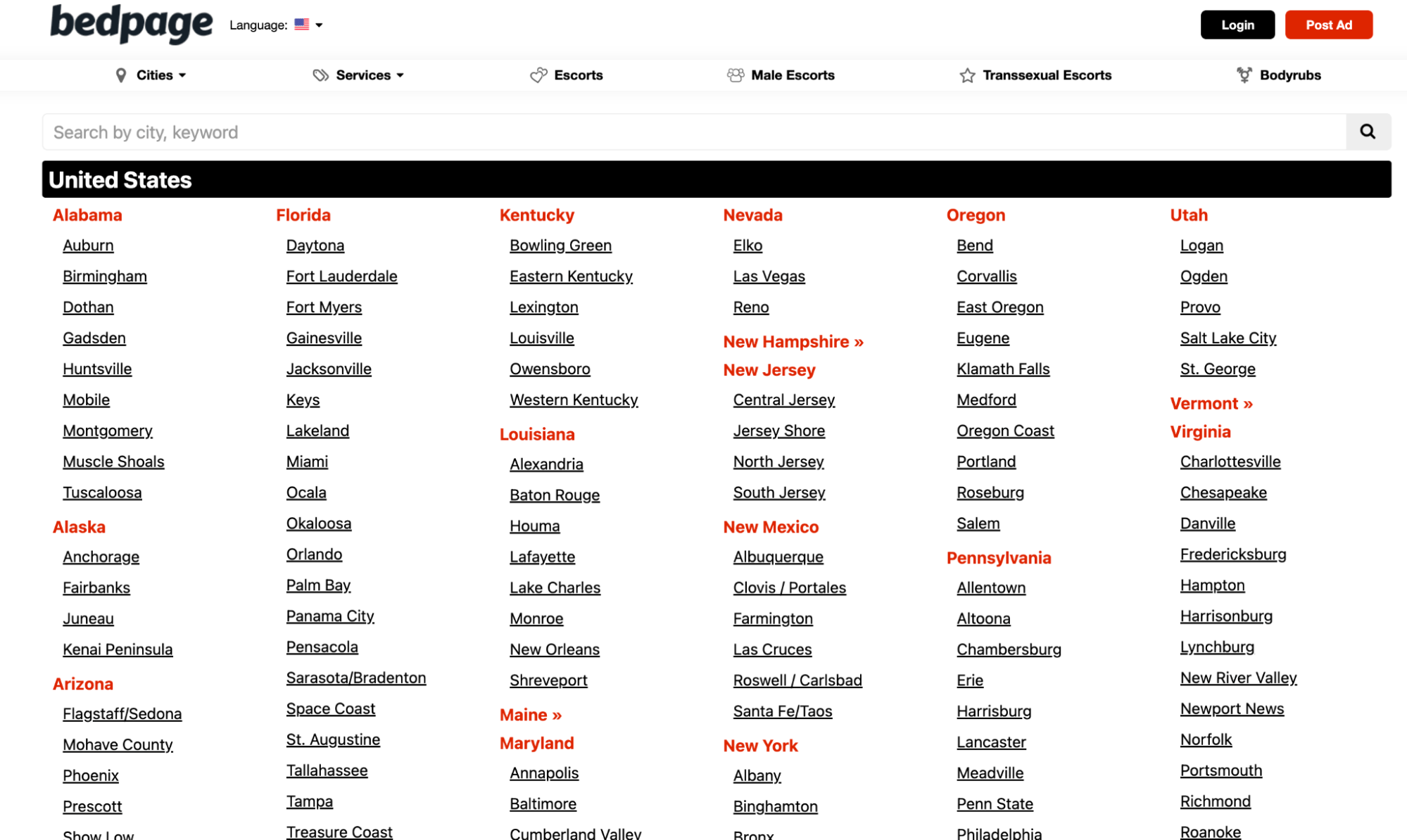 bedpage-homepage-alternative-to-craigslist